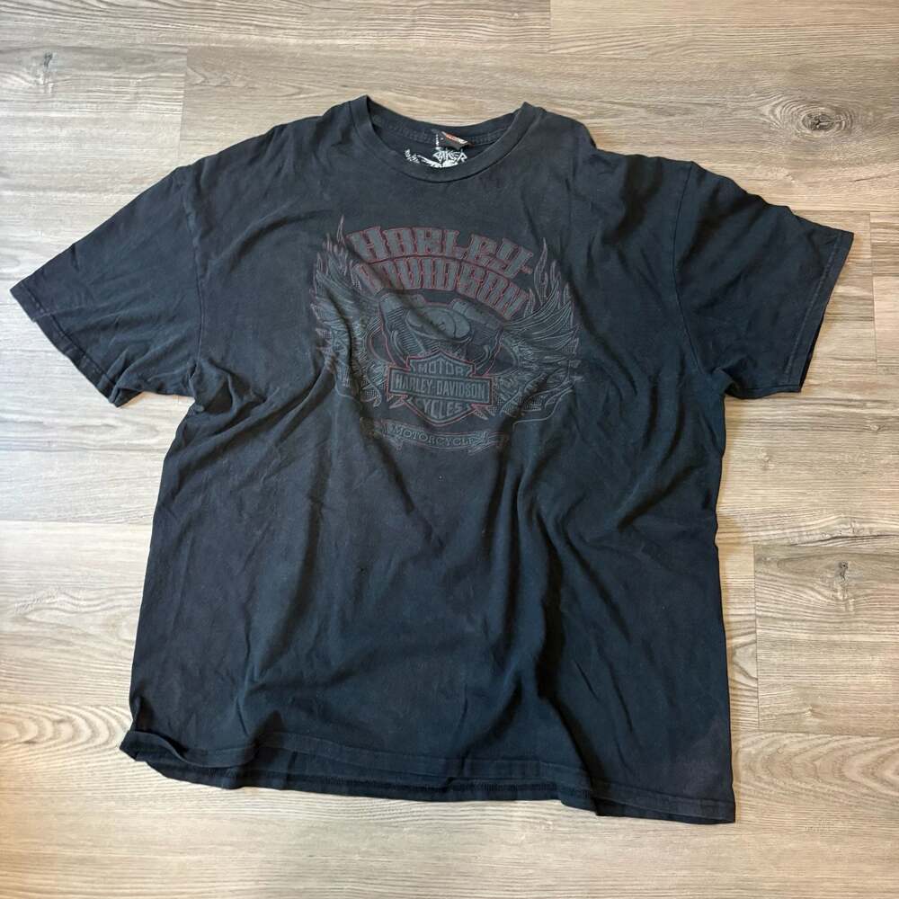 Harley-Davidson Black T-Shirt with Subtle Red Logo